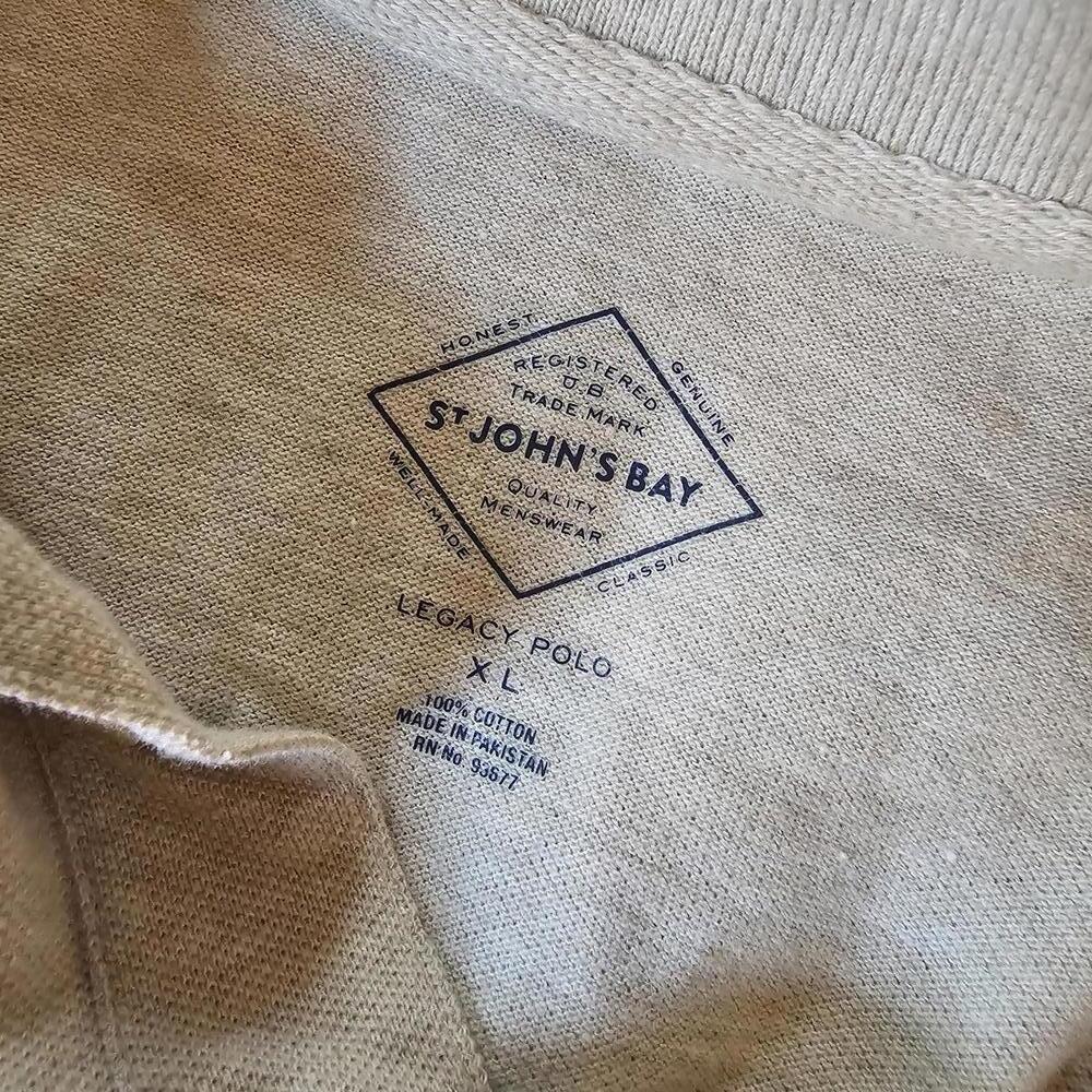 St. John's Bay Legacy Polo Shirt XL Beige Cotton - Picture 2 of 3